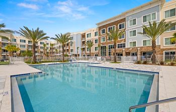 The swimming pool at the preserve at polo apartments fl